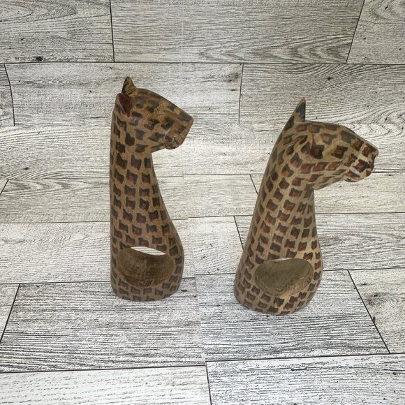 Hand Carved Wooden African Safari Animal Napkin‎ Rings Holder Set of 8 - Picture 10 of 11